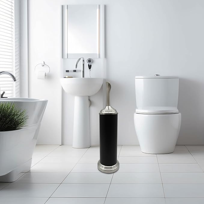 Vince Camuto Toilet Bowl Brush with Holder, Durable Bathroom Cleaning Tool, Modern Design for Easy Toilet Maintenance, Bathroom Cleaner Brush for Efficient Cleaning and Hygiene