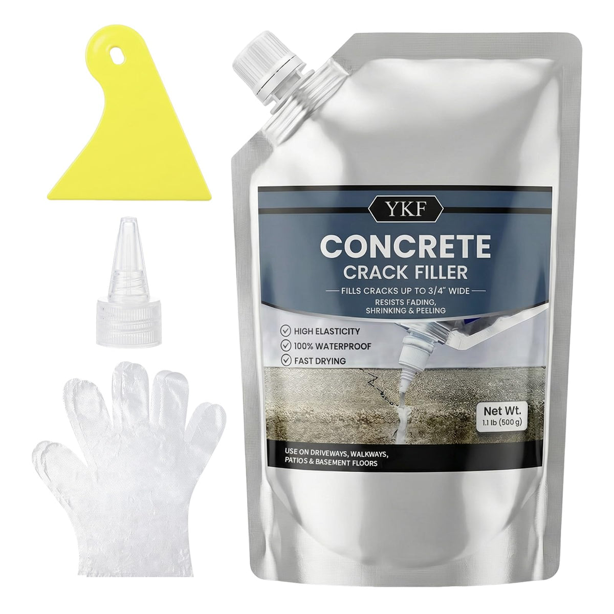 YKF Concrete Crack Filler (1.1lb) - Self-Leveling Liquid Cement - Image 1