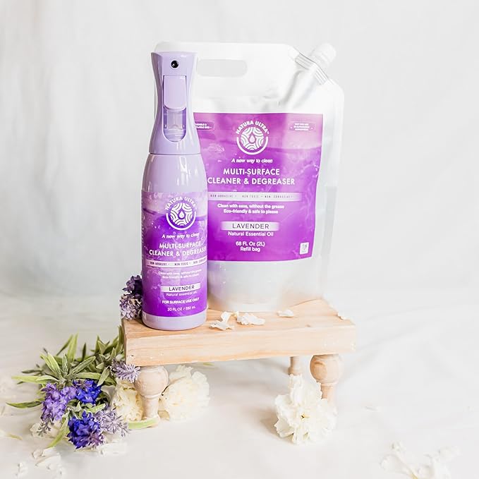 Multi-Surface Cleaner & Degreaser - Home and Kitchen degreasing Spray for Glass, Countertops, Appliances, and Floors - Eco-Friendly Effective Cleaner & Degreaser (Lavender)