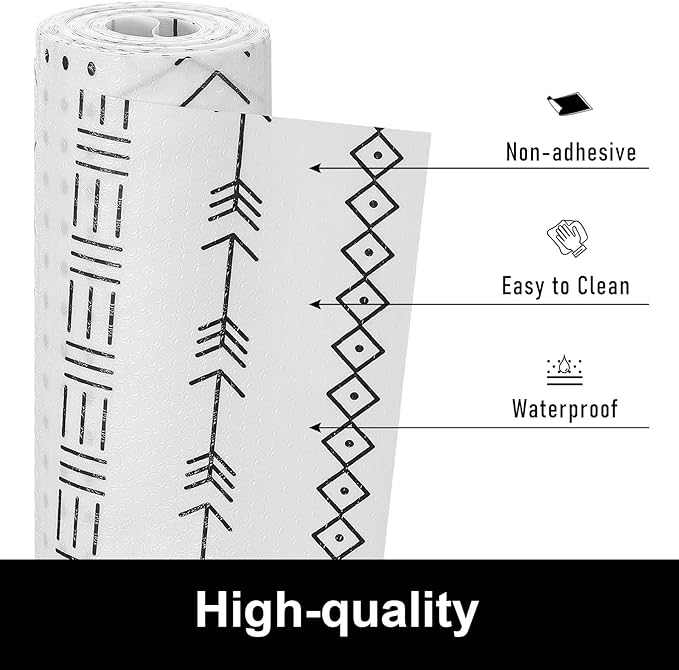 Cooyes Shelf Liners for Kitchen Cabinets, Waterproof and Oil-Proof Kitchen Cupboard Liner, Refrigerator Liners and Plastic Drawer Mats EVA Non Adhesive Shelves（17.5" W x 197" L）
