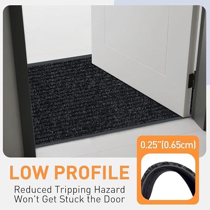 Front Door Mat Indoor Outdoor Entrance, 4ft x 13ft Non Slip Custom Size Outdoor Mat, Commercial Easy Clean Door Mat, Low-Profile Doormat Welcome Floor doormats, Resist Dirt for Front Door Patio Decor