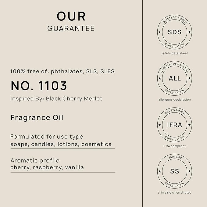 VINEVIDA [16oz] Black Cherry Merlot Fragrance Oil for Candle Making - Made in USA Scents for Soap Making - Natural Candle Fragrance Oil