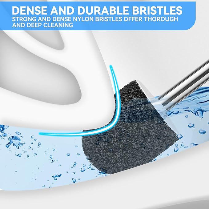 Toilet Brush and 2 Pack Toilet Plunger Combo, Plungers for Bathroom Heavy Duty for 5.7-inch Toilet Drain,Space Saving Toilet Bowl Brush Durable Bristles Toilet Scrubber for Bathroom Clean