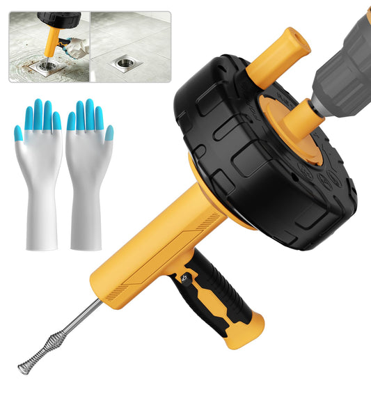25FT Auto-Feed Drain Snake Auger, Multi-use Drain Auger & - Image 1