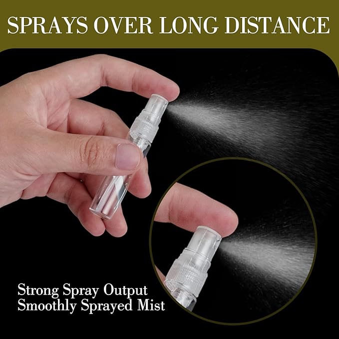 500 Pcs 5ml Mini Spray Bottles Portable Perfume Refillable Dispenser Container Clear Glass Perfume Sprayer for Cleaning Essential Oils Pocket Travel