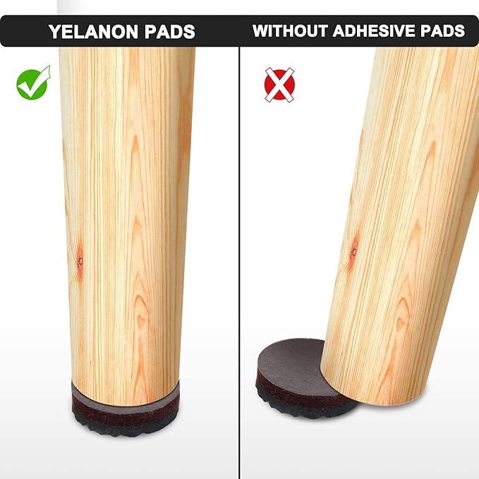 Yelanon Non Slip Furniture Pads – 8pcs 3" Rubber Furniture Pads (4 Round + 4 Square), Anti Slip Furniture Grippers for Hardwood Floors, Floor Protectors to Prevent Sliding & Scratches