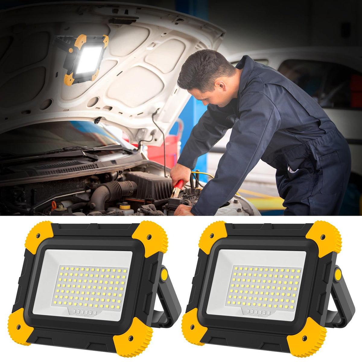 T-SUN Rechargeable LED Work Light,Cordless Work Light,2 Pack - Image 1