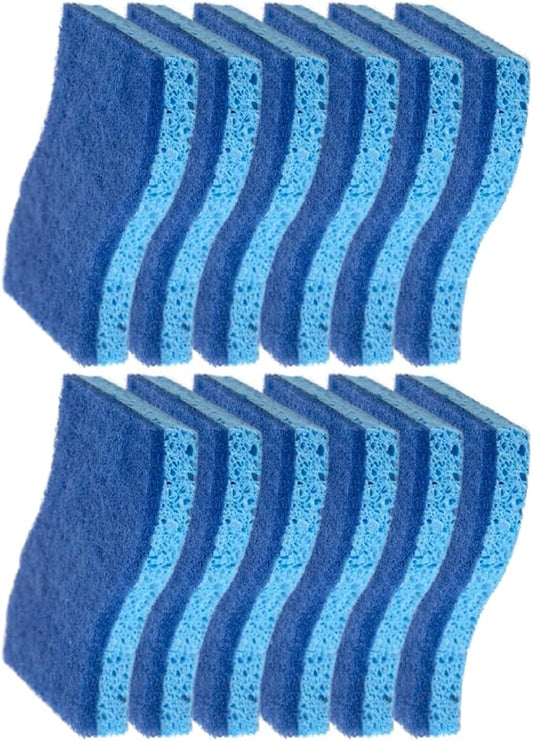 CELOX 12 Sponge Kitchen, Non-Scratch Dish Sponge, Blue