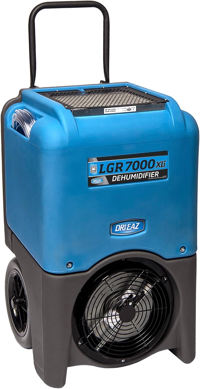 Dri-Eaz LGR 7000XLi Commercial Dehumidifier with Pump F412, 29 Gal, Sleep Mode, Industrial Dehumidifier, Blue