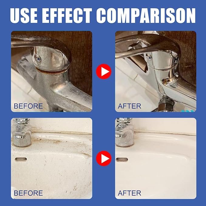 Bathroom Descaler Foam Cleaner Spray - Powerful Stain & Limescale Remover, All-Purpose No-Scrub Bubble Foam for Shower Glass, Sink, Toilet, Bathtub Tile Faucet Cleaning (1)