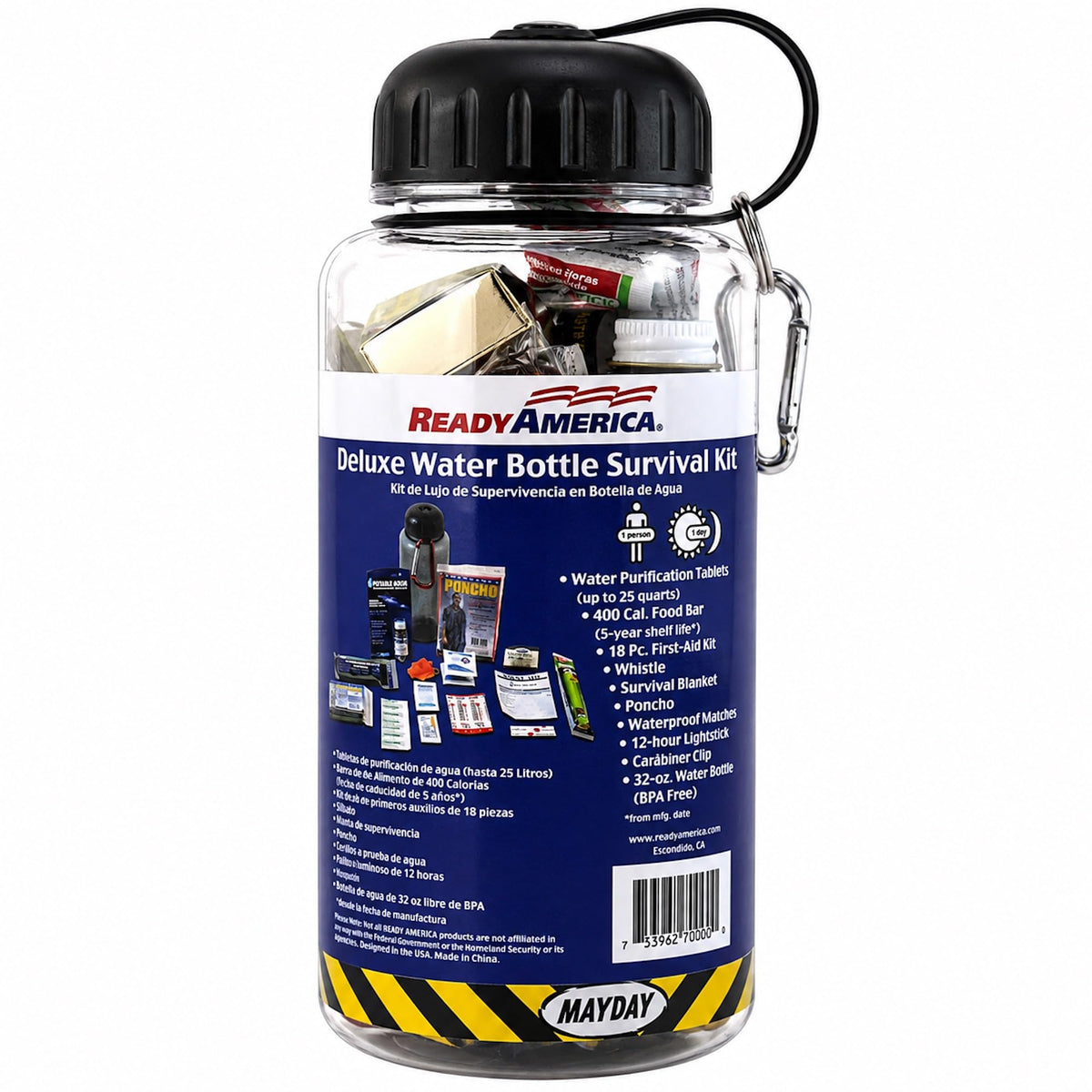 Ready America 70060 Deluxe Water Bottle Survival Kit - Image 1
