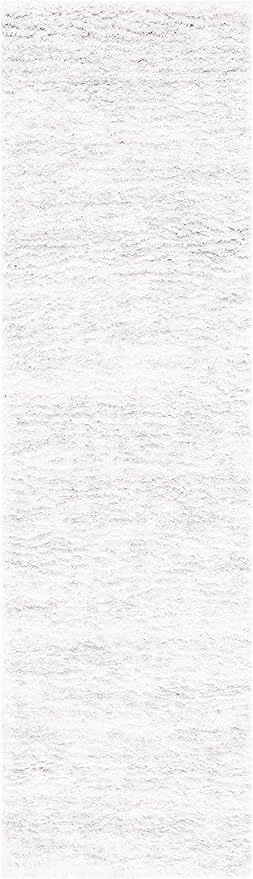 SAFAVIEH Berber Shag Collection Runner Rug - 2'3" x 10', Ivory & Light Grey, Non-Shedding & Easy Care, 1.2-inch Thick Ideal for High Traffic Areas in Living Room, Bedroom (BER563F)