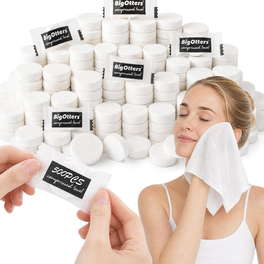 BIGOTTERS 500 PCS Compressed Towels, Bulk Disposable - Image 1