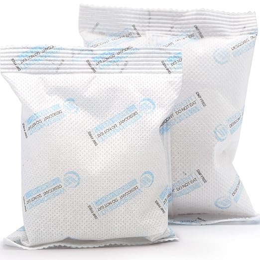 60 Packs 100 Gram Silica Gel Packets, Dessicant Beads Packets for Storage, Silica Gel Desiccant Packs, Moisture Absorber Silica Gel Beads Packs for Moisture Control