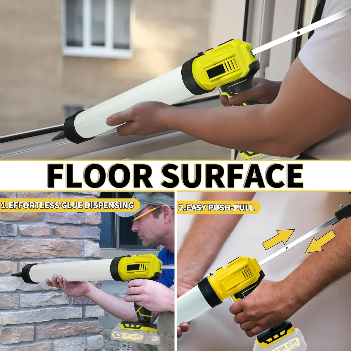 600 mL Cordless Sausage Caulking Gun for DeWalt 20V Batteries