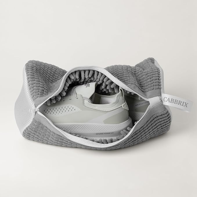 Shoe Washing Machine Bag, 2pcs Cabbirx Laundry Shoe Bag for Washer and Dryer Reusable, 360° Deep Cleaning With Durable Zipper, Washer Balls Include, Large Size for Adult (Gray, Adult)