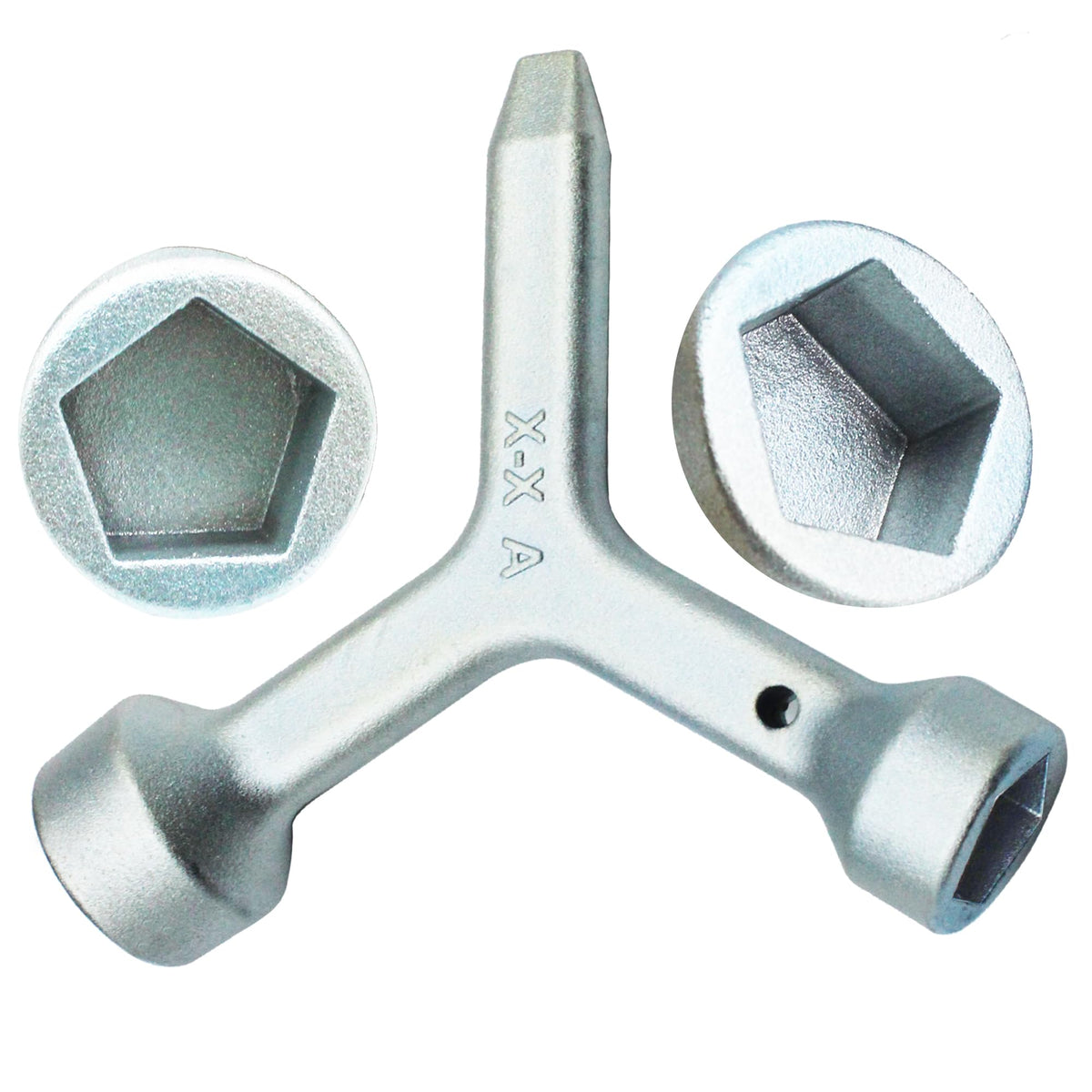 Meter Curb Box Key MKF2 Triangular Curb Box Wrench Silver 1 Pcs - Image 1