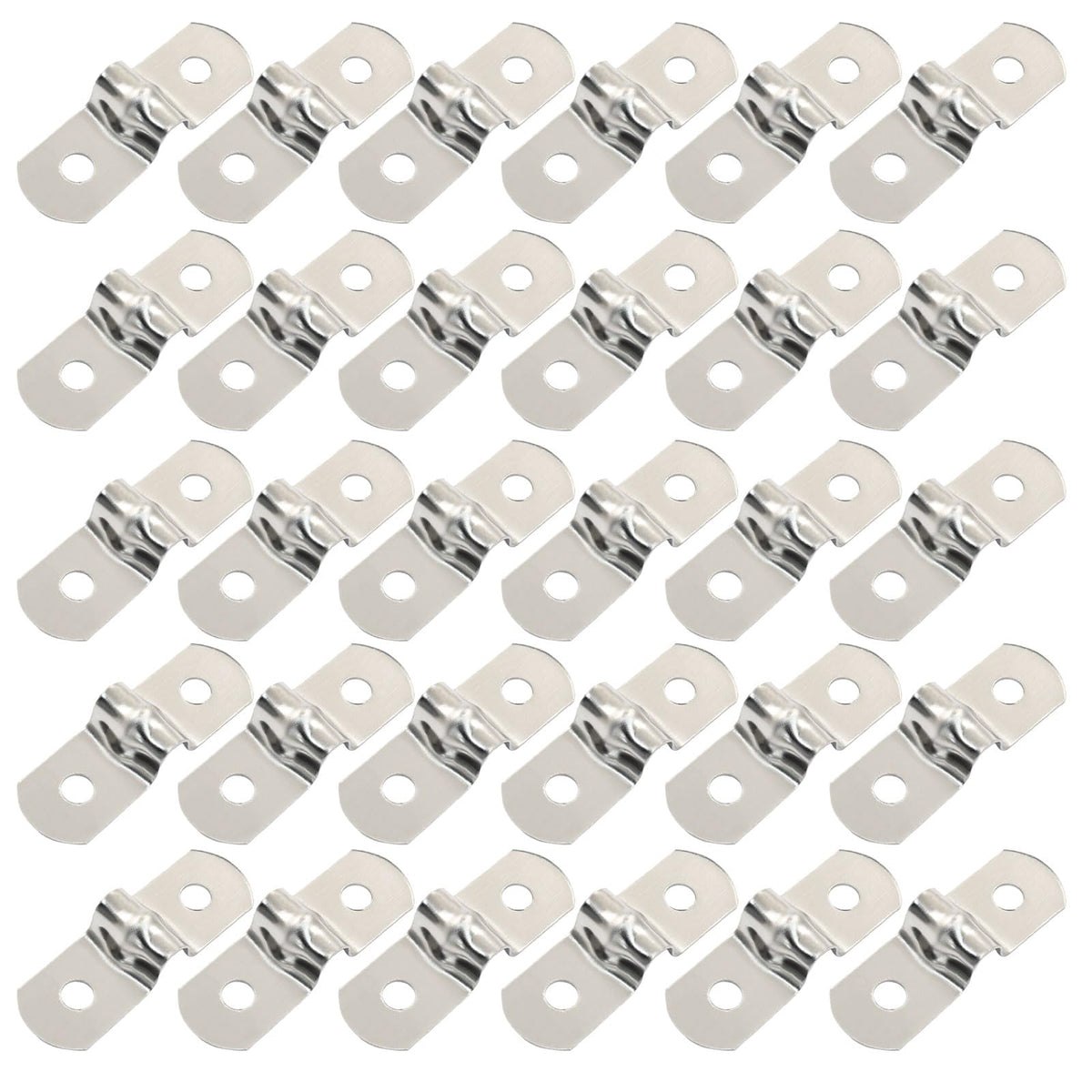30 Pcs 1/4 Inch Two-Hole U Pipe Clamp Strap, M5 Stainless Steel - Image 1