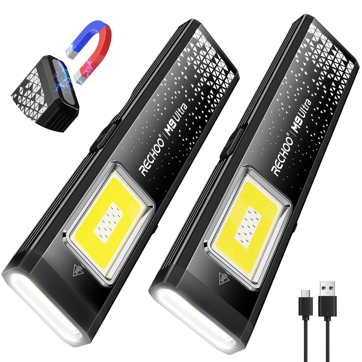 RECHOO Flat EDC Flashlight Rechargeable, 8-Mode Slim - Image 1
