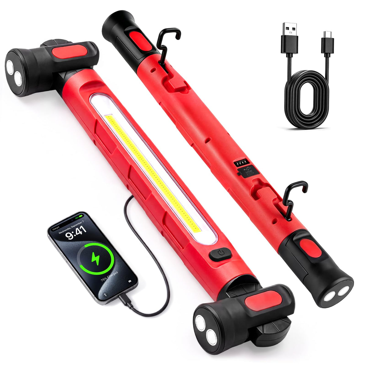 Magnetic Work Light Bar, Rechargeable Under Hood LED for Mechanic - Image 1