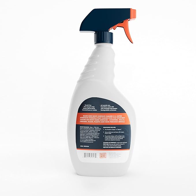 Multi-Surface Cleaner - Powerful, Safe, and Eco-Friendly Spicy Sandalwood Scented Formula for Counters, Walls, Ceramic, Glass, Plastic, and Most Metals