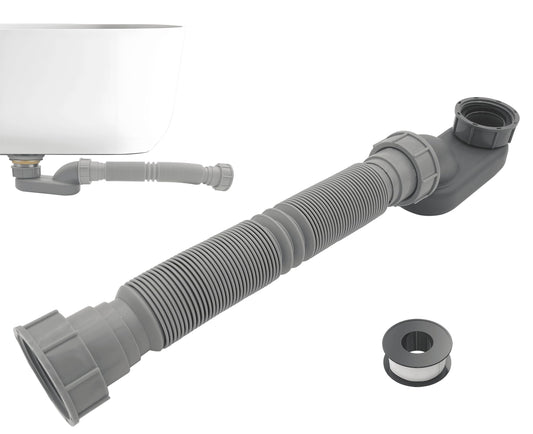 1 1/2 Inch Tub Drain Kit with Low Profile P Trap,Flexible - Image 1