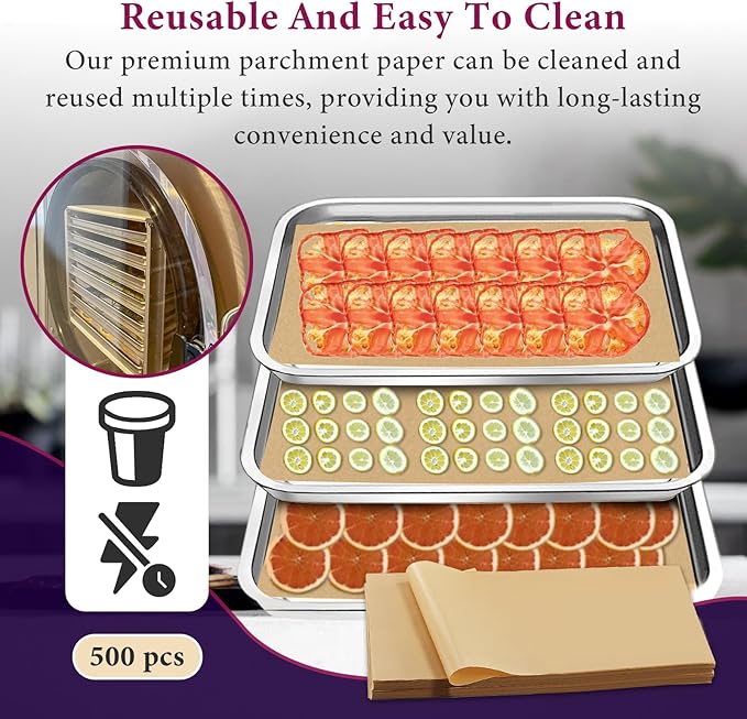 500 Packs Freeze Dryer Tray Mats For Harvest Right Freeze Dryer Accessories for Large Trays, Parchment Sheets, Freeze Dryer Tray Mats for Harvest Right
