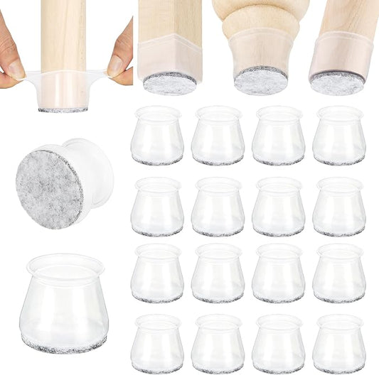 Aneaseit Silicone Chair Leg Floor Protectors, Felt Furniture Pads for Hardwood Floors, Rubber Chair Leg Protectors, Covers for Wooden Floors or Tile (16pcs, Clear)