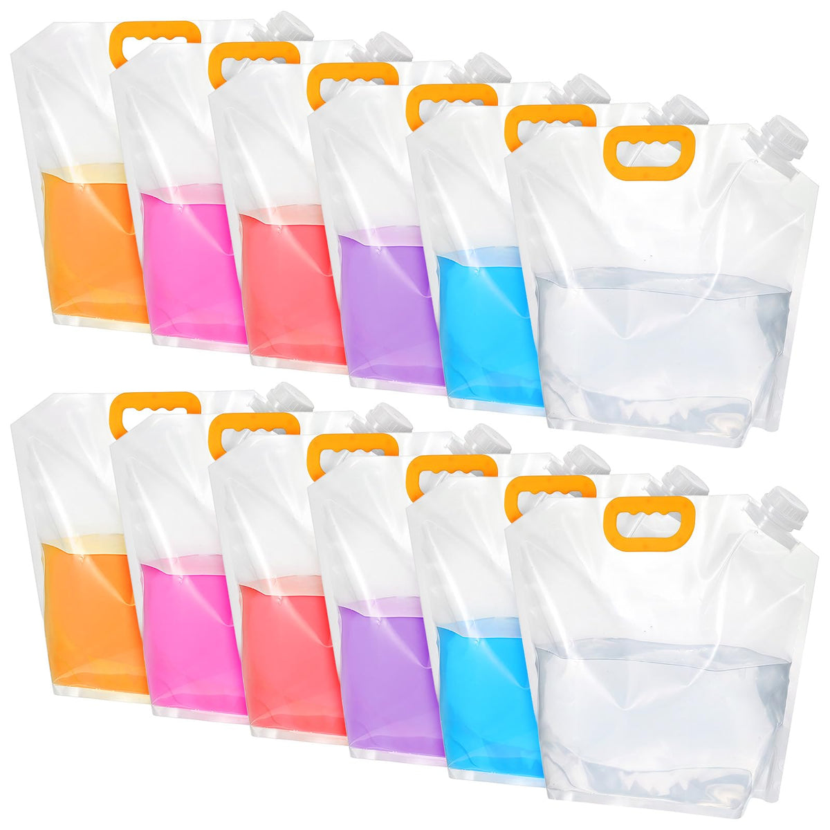 12 Pack Foldable Water Storage Bag, 1.3 Gallon Clear - Image 1