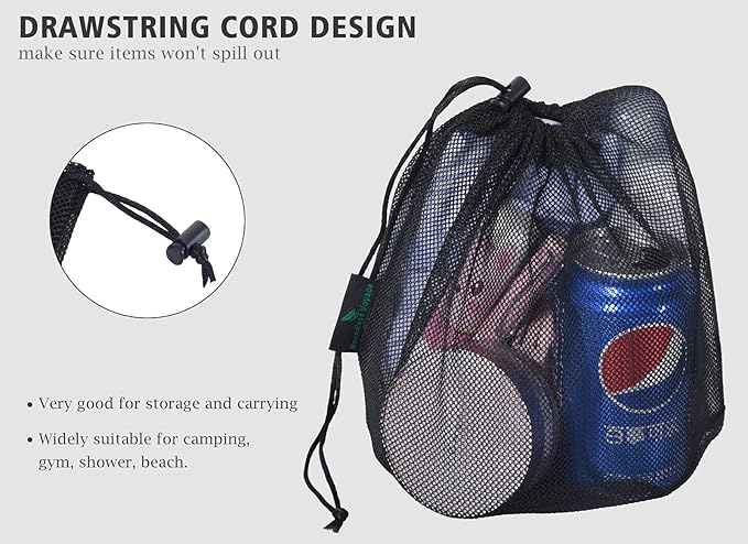 iBasingo 5pcs Nylon Mesh Bag Stuff Sack Golfball Pot Outdoor XL-BVP04