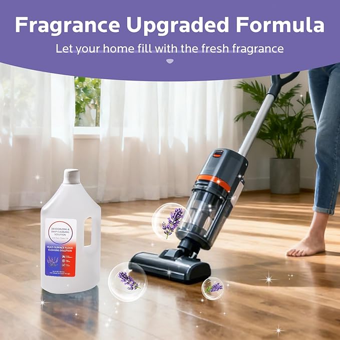 Floor Cleaning Solution,82 Fl Oz - Compatible with Tineco S3/S5/S7 Pro & iFloor 3/5 (No Steam),Low-Foam Pet & Kid Friendly（Lavender Scent）
