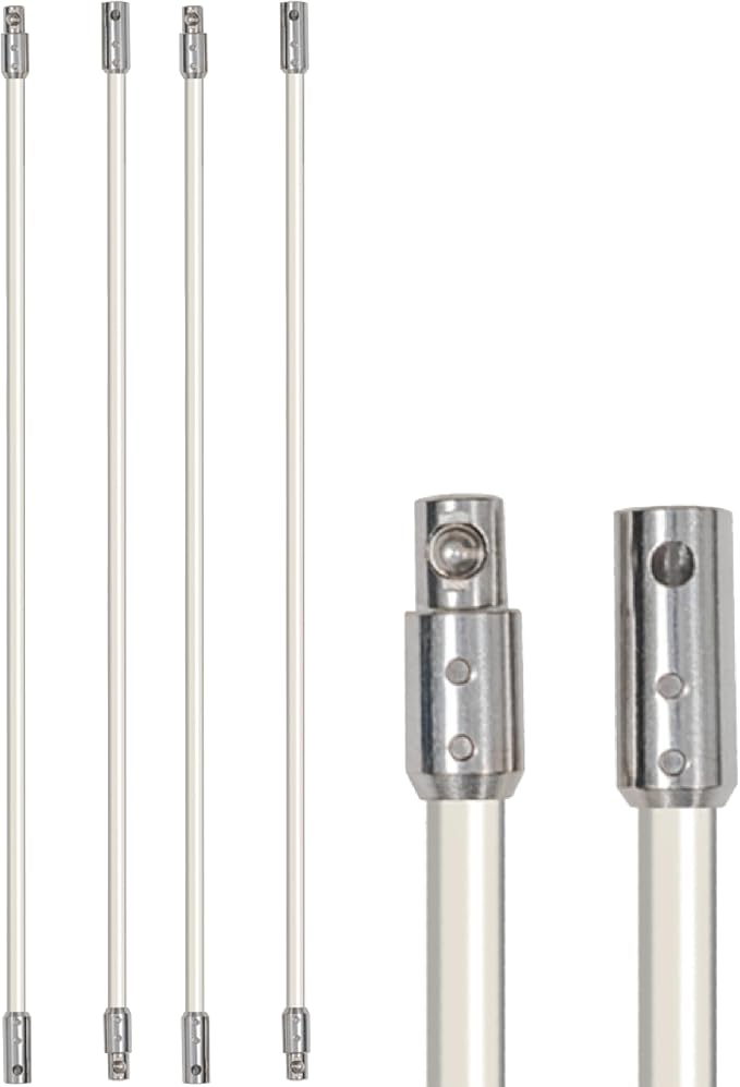 Eastman Lint Wizard Dryer Vent Cleaning Extension Rods, 8 Foot Flexible Quick-Snap Rods, 60767