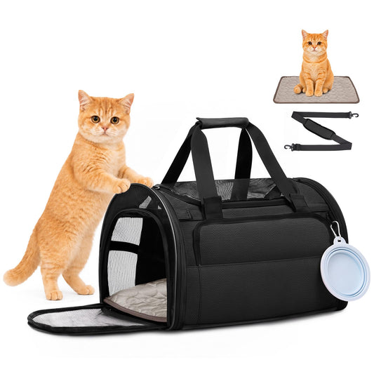 Soft Cat Carrier 17"x11"x11" Washable Pet Bag with Steel Frame - Image 1
