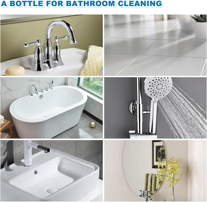 Bathroom Descaler Foam Cleaner, Bathroom Descaler Foam Cleaner Spray, All Purpose Rinse Cleaning Foams Spray, Stubborn Stains Cleaner for Bathtub, Toilet, Glass, Faucet (2PCS)