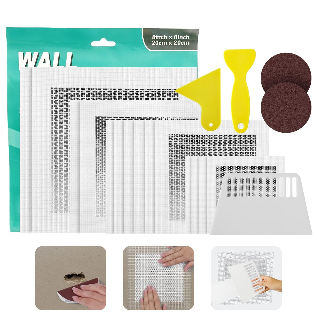 19 PCS Wall Repair Patch Kit, Aluminum Drywall Repair | Home Repair - Image 1