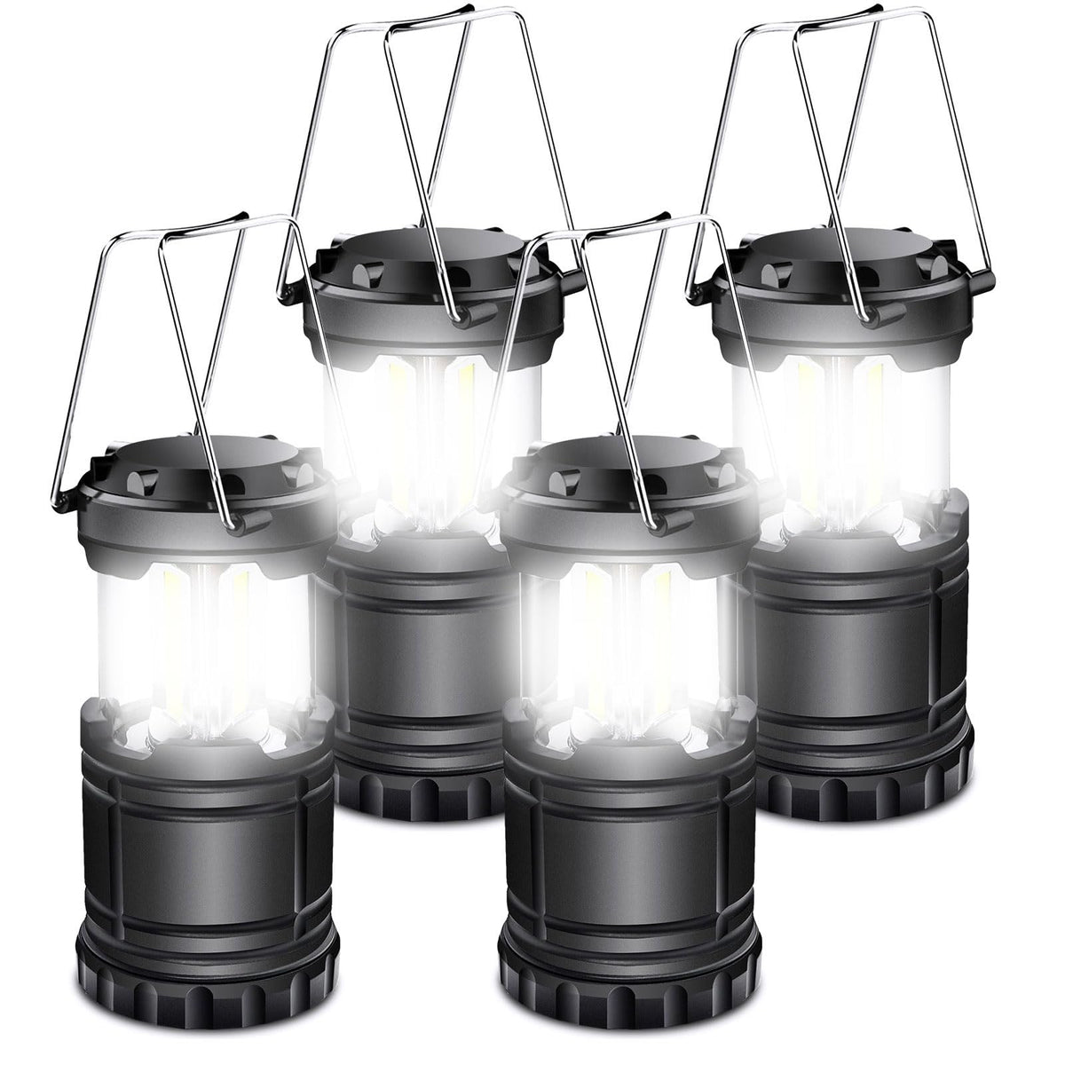 EXTRASTAR 4 Pcs LED Camping Lantern, Battery Powered - Image 1
