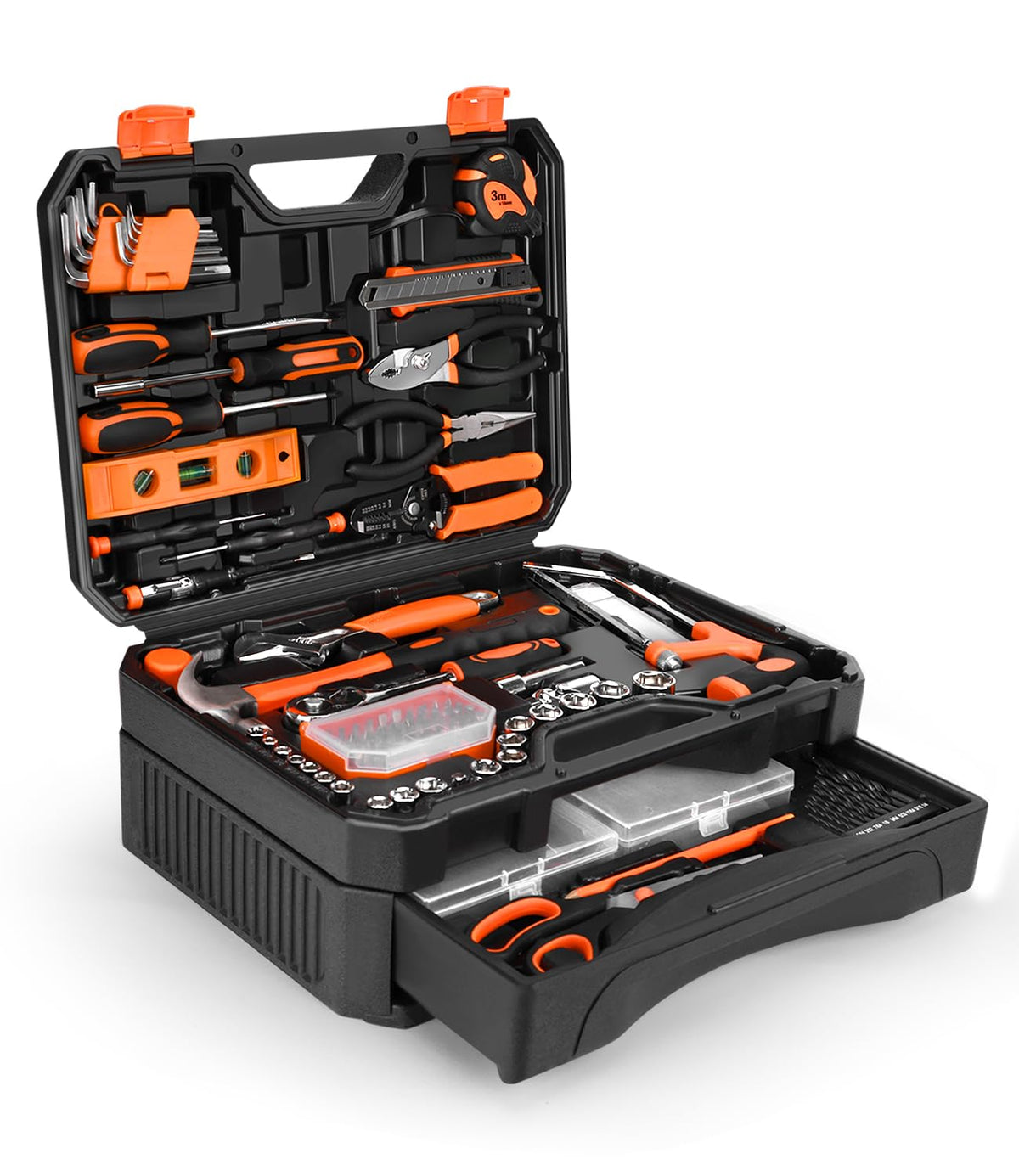 328-Piece Home Tool Kit with Detachable Drawer Storage Case - Image 1