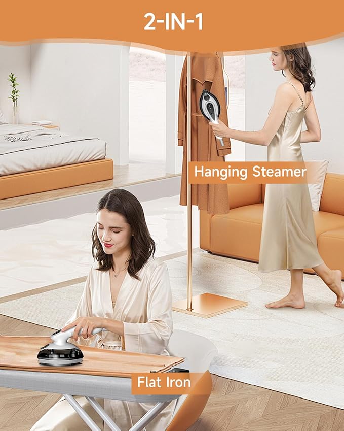 Portable Steam Iron for Clothes, 1100W, 20g/min Steam Flow, 120ML Large Tank, 25s Fast Heat Up, Ceramic Soleplate, 5.8Ft Cord, Small Iron for Travel, Home Use