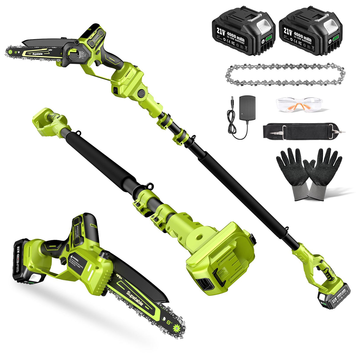 Electric Pole Saws for Tree Trimming, 8 Inch & 6 Inch Mini - Image 1
