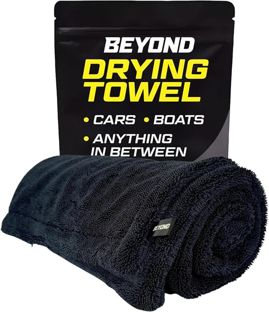 Beyond Drying Towel - Super Absorbent Large Premium Microfiber Detailing Towel for Cars and Boats - 3-Pack