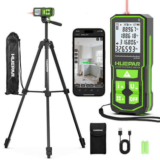 Laser Distance Measure 395 Feet with 60 Inch Tripod - Image 1