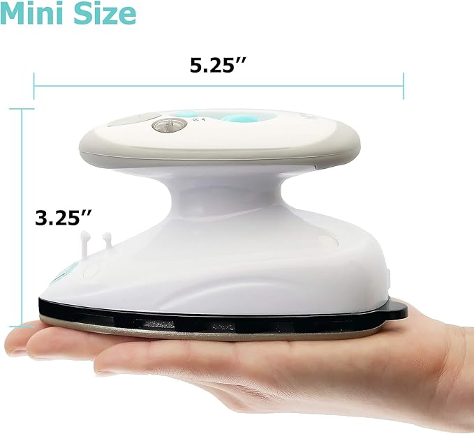 IIMII Mini Travel Steam Iron, Dual Voltage 420W Power, Fast Heat Up, Powerful Steam, Non-Stick Soleplate and Compact Design, Best Travel Quilting Sewing Iron