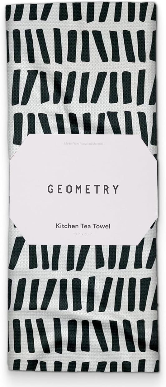GEOMETRY Kitchen Tea Towels - Quick Dry Microfiber Dish Towels for Kitchen All Lined Up, 18" x 30" 1 Pack