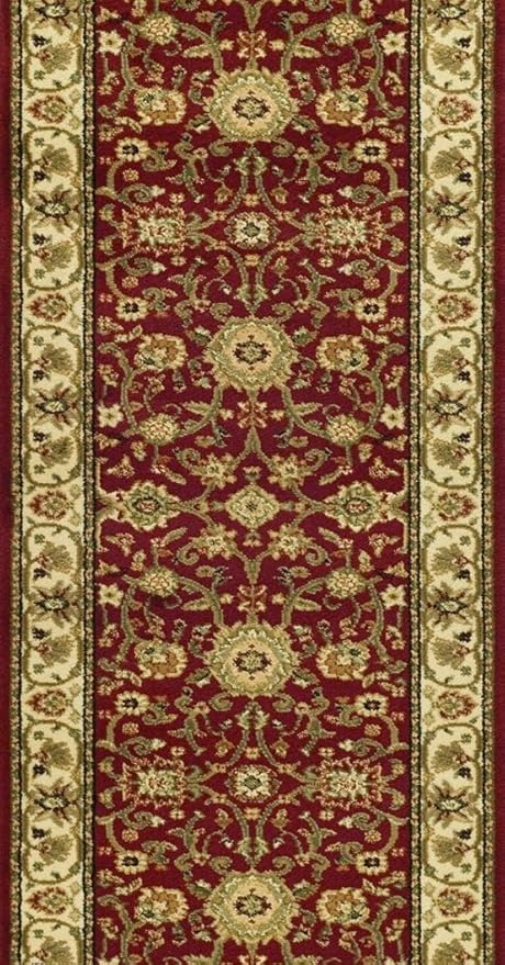 SAFAVIEH Lyndhurst Collection Runner Rug - 2'3" x 10', Red & Ivory, Traditional Oriental Design, Non-Shedding & Easy Care, Ideal for High Traffic Areas in Living Room, Bedroom (LNH212F)