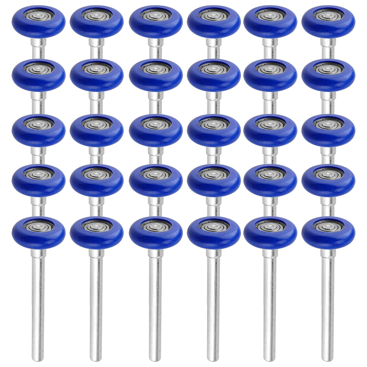 30 Pack 1.8 Inch Nylon Garage Door Rollers 4.7 Inch Stem, Blue - Image 1
