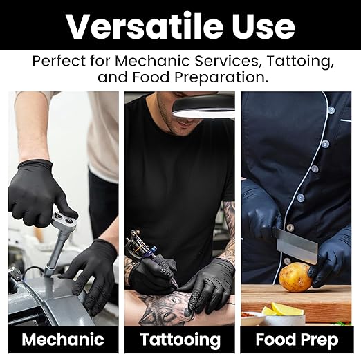 SAFEWAY USA Vinyl Disposable Gloves — Non-Latex and Powder Free, Heavy-Duty Protective and Multi-Purpose Gloves for Cleaning, Food Prep, Tattooing, Lab Works, Mechanics and More — (2000 pcs, Large)