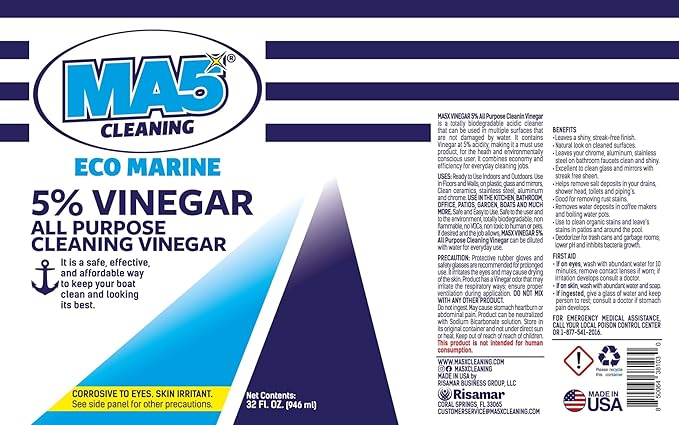 5% Vinegar All Purpose Boat & Marine Cleaner, Biodegradable