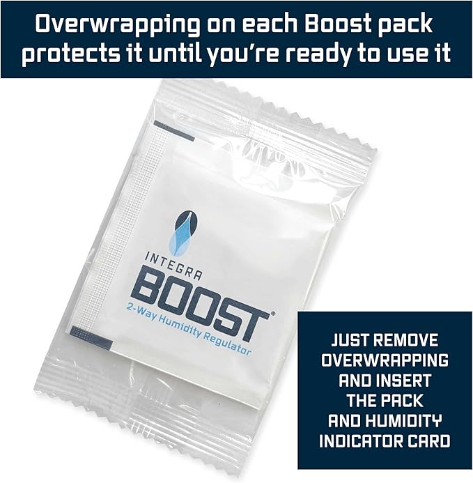 Integra Boost - 72% RH Level - 67 Gram Size - Two-Way Humidity Control Pack - Incl. Replacement Indicator Cards - Food Storage & Herbs Moisture Balancer For Up to 1 LB (Pack of 24)