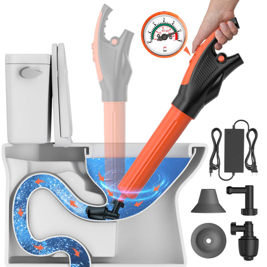 Electric toilet plunger,Toilet Auger with Pressure Gauge - Image 1