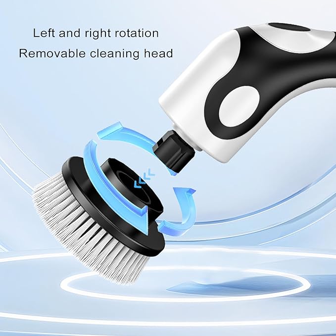 Multi-Functional Electric Spin Scrubber, New Cordless 2 Speed Cleaning Brush Bathroom Scrubber, IPX7 Waterproof Shower Scrubber with 9 Brush Heads, Extendable Long Handle